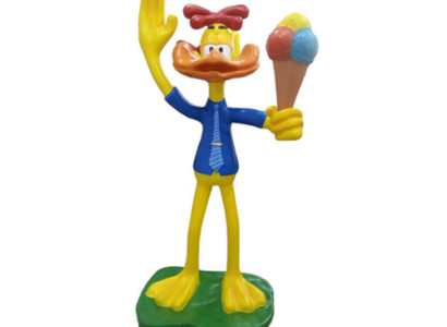 Sculpture duck with ice cream advertising ice cream parlor figures statues stand 205 cm comic