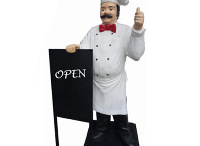 Advertising Sculpture Chef Menu Message Board Decoration Statue Restaurant new