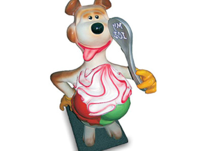 Sculpture bear with ice cream advertising ice cream parlor figures statues stand 180 cm comic