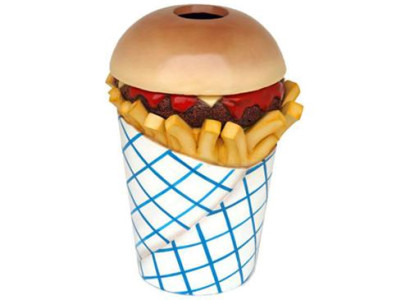 Sculpture Fast Food Garbage Bin Bucket Bucket Restaurant Statue Figures Gastronomy