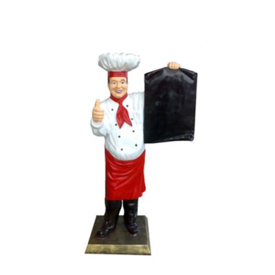 Chef figure statue sculpture advertising figure menu board advertising display restaurant 140cm