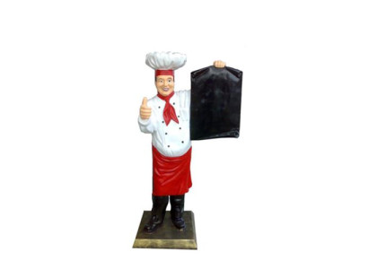 Chef figure statue sculpture advertising figure menu board advertising display restaurant 140cm