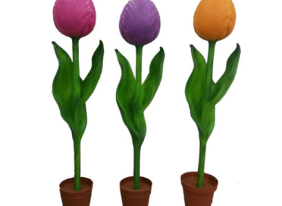 Flower 190cm Tulip Garden Design Plant Abstract Sculpture Selectable Statues 190cm