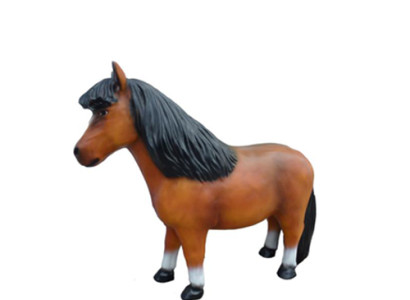 Abstract animal figure plastic sculpture pony mini horses garden figures 126 cm.