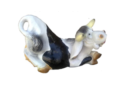 Modern Figure Cow Cattle Plastic Sculpture Statues Figures Decoration Calf 38cm