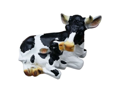 Decoration Garden Plastic Figures Hand Painted Figure Statue Funny Cow 36cm new