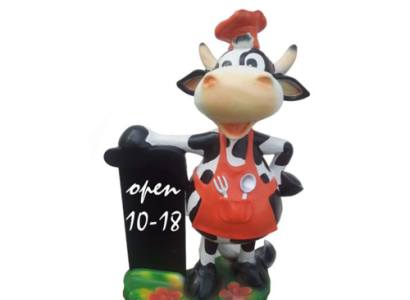 Modern Figure Cow Cattle Plastic Sculpture Statues Figures Decoration Calf 55cm