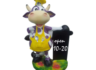 Modern Figure Cow Cattle Sculpture Statues Figures Decoration Calf 55cm Plastic