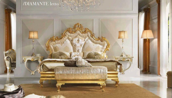 Classic s Bed Baroque Rococo Hotel Beds Upholstered bed Double bed 180x200cm