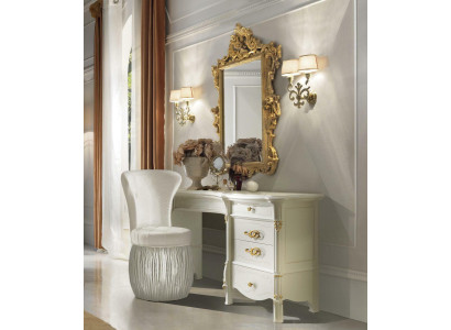 Classic r Dressing table with Mirror Luxury Console Chest of drawers Bedroom Baroque