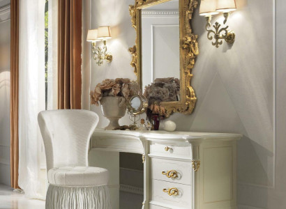 Classic r Dressing table with Mirror Luxury Console Chest of drawers Bedroom Baroque