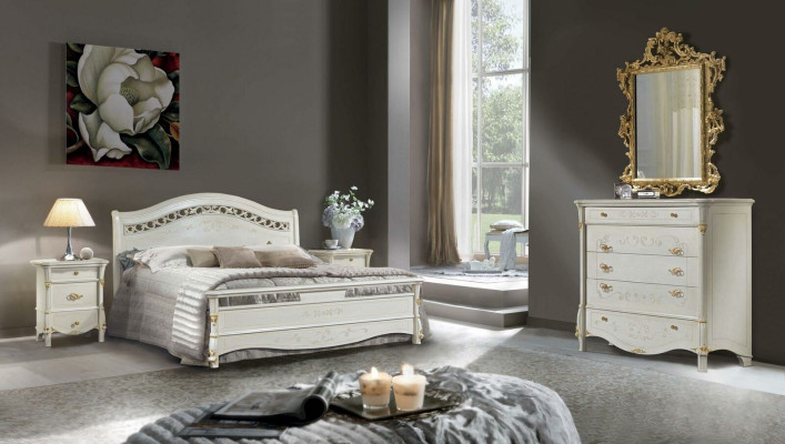 Bedroom Set Bed + 2x Bedside table Upholstery Luxury Beds Double Hotel Beds