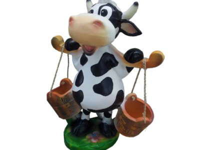 Modern Figure Cow Cow Plastic Sculpture Statues Figures Calf 55cm Decoration