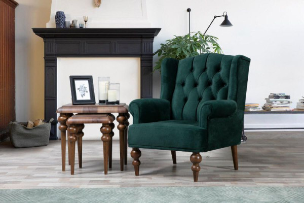Classic Sofa set 3-Seater + Armchair Chesterfield Designer Furniture