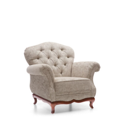 Chesterfield Single Seater Sofa Armchair Couch Upholstery Seat Furniture Textile Fabric