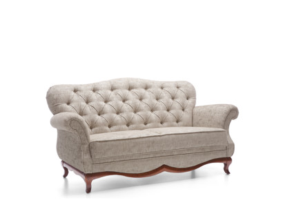 Two-seater Chesterfield Couch Sofa Furniture Living room Textile seat cushion