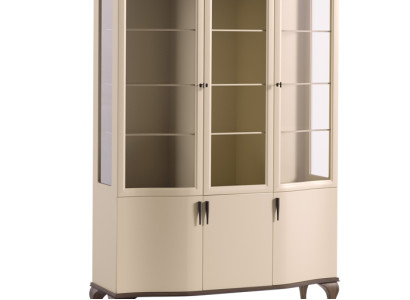 Showcases Glass Wardrobe Luxury Sideboard Display case Living room Beige Wood new