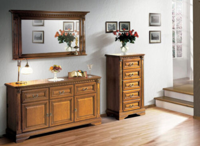 Chest of drawers 160cm with Mirror Country House Style Furniture Chests of drawers Sideboard Wood