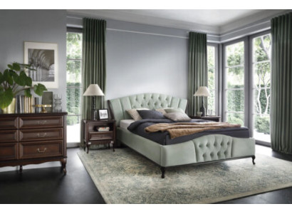 Green Chesterfield Bed with Wood Bedroom Furniture Beds Royal
