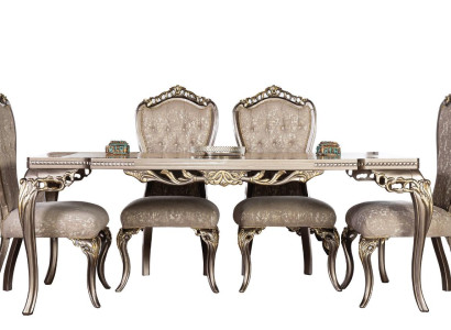 Brown Chesterfield Luxury Chairs Designer Dining table exclusive Dining room Furniture