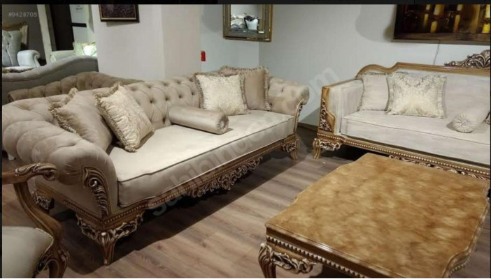 Designer Sofa Light Fabric Cover 3 Seater + Coffee Table New Model for Living Room