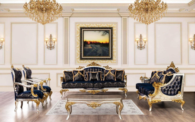 Royal Blue e Couch Sofa set Sofa set Coffee table Furniture 5-piece sofa