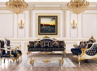 Royal Blue e Couch Sofa set Sofa set Coffee table Furniture 5-piece sofa