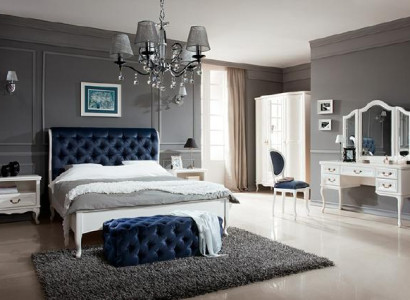 Bedroom Set Designer Chesterfield Bed Bedside tables Chest of drawers Wardrobe Furniture