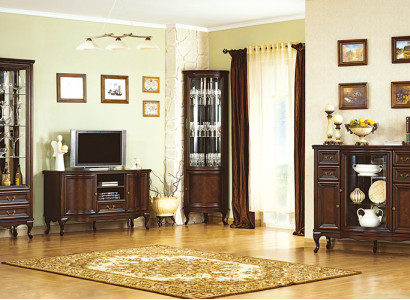 4-piece Living room Furniture Set Italian style Chest of drawers Display case TV cabinet Chippendale