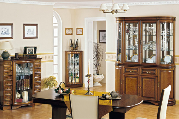 Complete Living room Display case Chest of drawers Table Showcases Dining room Set 4-piece