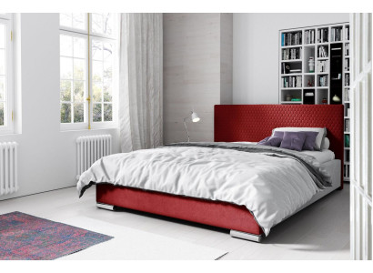 Bed frame Double bed Bed Red Marriage bed Beds Upholstered bed Modern Polyester 180cm