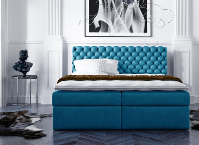 Chesterfield box spring bed Double bed Marriage bed Bed Upholstered bed Beds 200x200cm