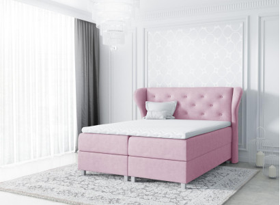 Fabric Box Spring Bed Textile Design Double Hotel Modern Bed Bedroom Beds