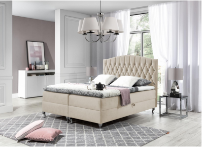 Double bed Marriage bed Bed frame Bed Upholstered bed Beds Box spring bed Polyester