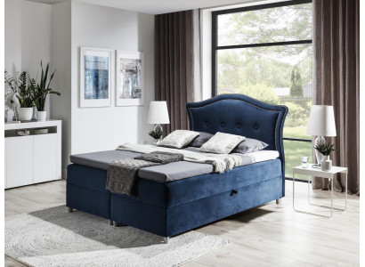 Fabric Box Spring Bed Textile Design Double Hotel Modern Bedroom Bed Beds
