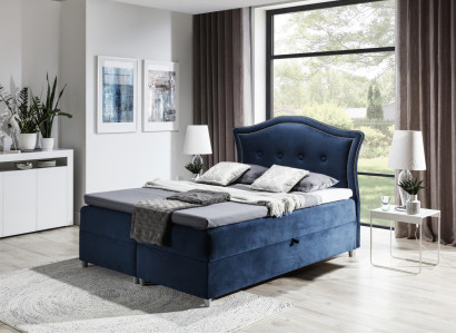 Fabric Box Spring Bed Textile Design Double Hotel Modern Bedroom Bed Beds