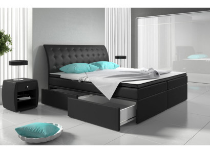 Box spring bed Beds Bed Upholstery Imitation leather Designer Hotel Double Luxury Design