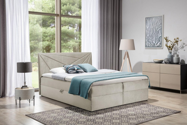 Double bed Bed with bed base Box spring bed Marriage bed Beds Upholstered bed 180cm