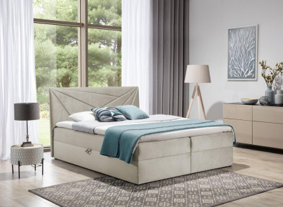Double bed Bed with bed base Box spring bed Marriage bed Beds Upholstered bed 180cm
