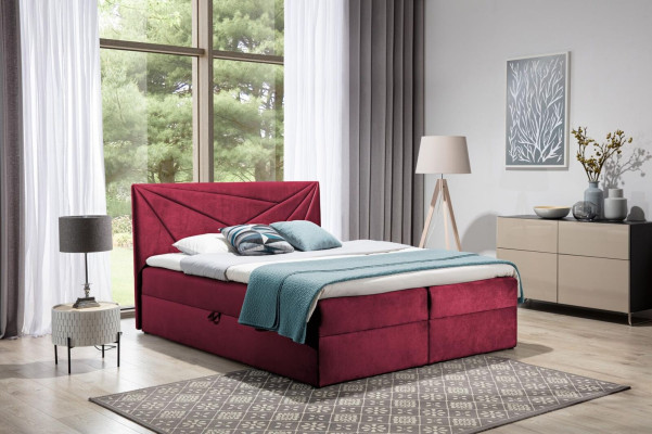 Double bed Bed with bed base Box spring bed Marriage bed Beds Upholstered bed 180cm