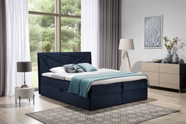 Double bed Bed with bed base Box spring bed Marriage bed Beds Upholstered bed 180cm
