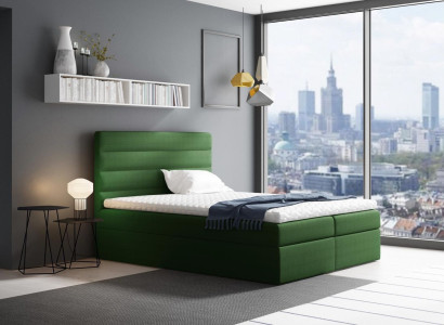 Bed with bed base Marriage bed Beds Green Upholstered bed Box spring bed Double bed new
