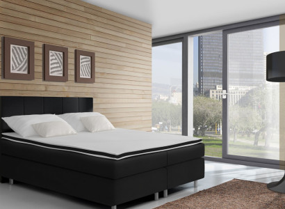 Box spring bed Beds Bed Upholstery Imitation leather Designer Hotel Double Luxury Design