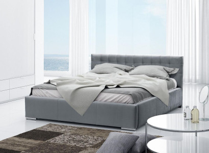 Bed frame Double bed Modern marriage bed Beds Upholstered bed Gray Bedroom 160 cm
