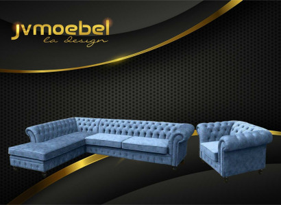 Corner sofa Sofa Couch Upholstery Chesterfield Design Luxury Furniture Suite