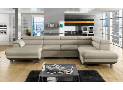 Corner sofa U-shape Sofa Living landscape Suite Upholstery Bed function Design Modern