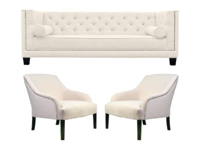 White Chesterfield Armchair xxl Big Textile Fabric Couches Creative Furniture new Sofas