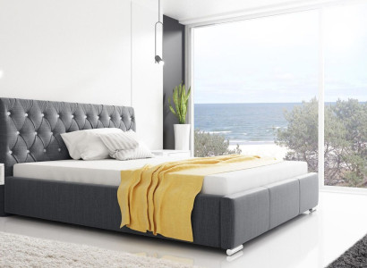 Bed frame Bed Double bed Double bed Bed frame Upholstered bed Beds 200x200 Gray