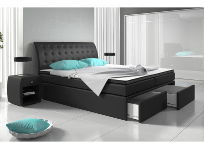 Box spring bed Beds Bed Upholstery Imitation leather Designer Hotel Double Luxury Design