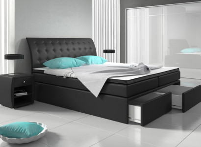 Box spring bed Beds Bed Upholstery Imitation leather Designer Hotel Double Luxury Design